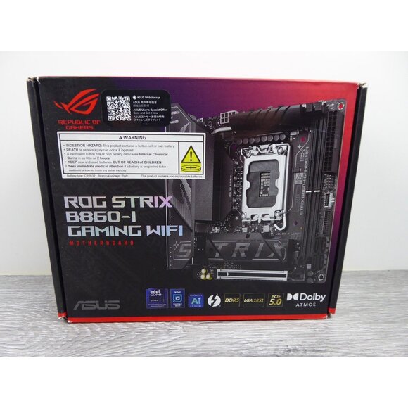 ASUS ROG Strix B860-I Gaming WiFi Motherboard LGA1851 DDR5 PCIe 5.0 Mini-ITX - Picture 3 of 5